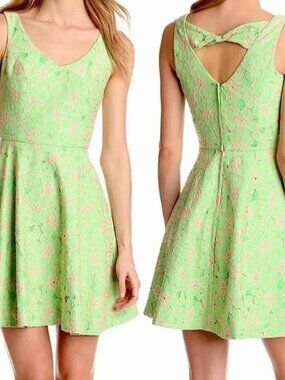 Lilly Pulitzer Freja Dress New Green Pique Lace Size 10